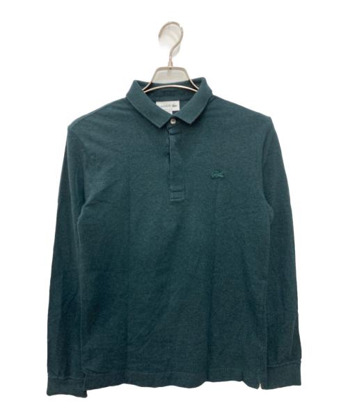 LACOSTE（ラコステ）LACOSTE (ラコステ) 比翼フロントロングスリーブポロシャツ グリーン サイズ:XSの古着・服飾アイテム