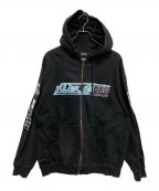 X-LARGE×AVIREXエクストララージ×アヴィレックス）の古着「FULL ZIP HOODED SWEAT　フル ジップ フーデッド スウェット」｜ブラック