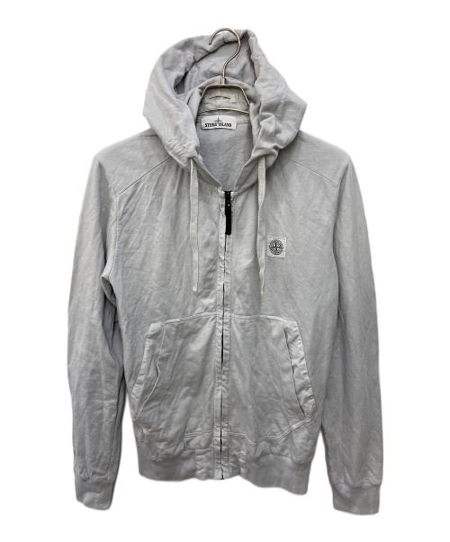 STONE ISLAND（ストーンアイランド）STONE ISLAND (ストーンアイランド) ロゴパッチジップアップパーカー グレー サイズ:Ｍの古着・服飾アイテム