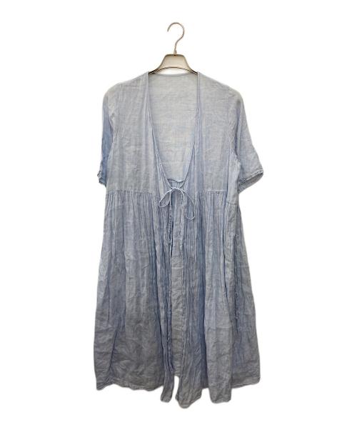 nest Robe（ネストローブ）nest Robe (ネストローブ) リネン カシュクールワンピース ブルー サイズ:不明の古着・服飾アイテム