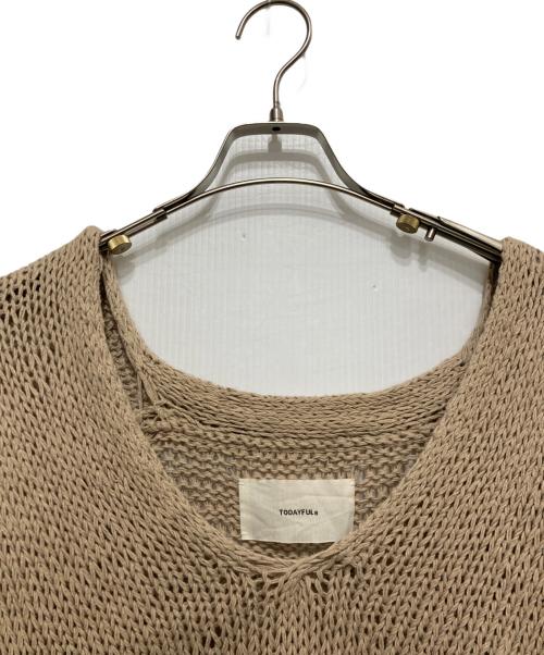 TODAYFUL（トゥデイフル）TODAYFUL (トゥデイフル) Uneck Hand Knit ブラウン サイズ:Fの古着・服飾アイテム