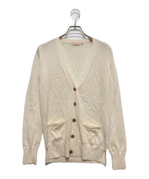 TORY BURCH（トリーバーチ）TORY BURCH (トリーバーチ) Tロゴボタンウールカーディガン アイボリー サイズ:XS/TPの古着・服飾アイテム