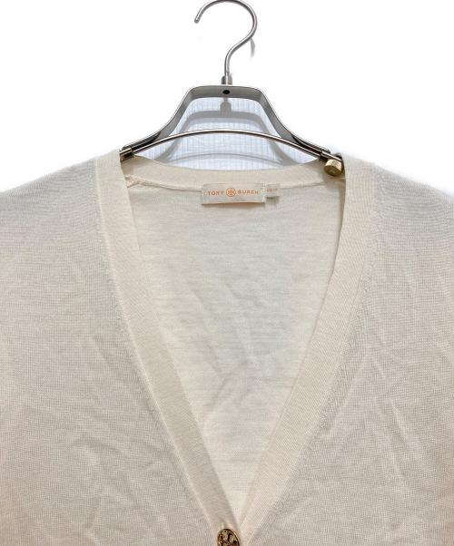 TORY BURCH（トリーバーチ）TORY BURCH (トリーバーチ) Tロゴボタンウールカーディガン アイボリー サイズ:XS/TPの古着・服飾アイテム