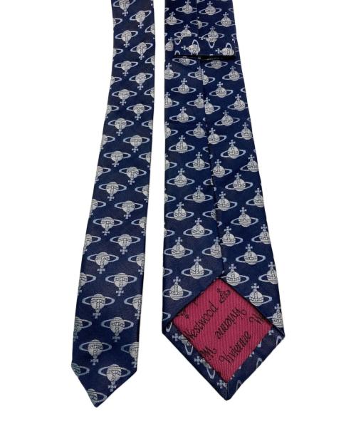 Vivienne Westwood（ヴィヴィアンウエストウッド）Vivienne Westwood (ヴィヴィアンウエストウッド) 総柄シルクネクタイ ネイビー サイズ:不明の古着・服飾アイテム