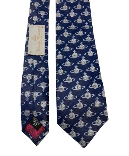 Vivienne Westwood（ヴィヴィアンウエストウッド）Vivienne Westwood (ヴィヴィアンウエストウッド) 総柄シルクネクタイ ネイビー サイズ:不明の古着・服飾アイテム