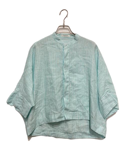 MACPHEE（マカフィー）MACPHEE (マカフィー) リネンシャーティング クロップドシャツ ブルー サイズ:36の古着・服飾アイテム