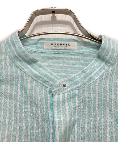 MACPHEE（マカフィー）MACPHEE (マカフィー) リネンシャーティング クロップドシャツ ブルー サイズ:36の古着・服飾アイテム