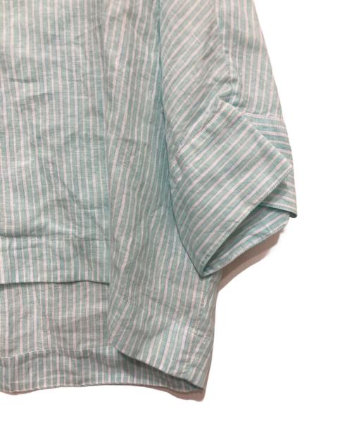 MACPHEE（マカフィー）MACPHEE (マカフィー) リネンシャーティング クロップドシャツ ブルー サイズ:36の古着・服飾アイテム