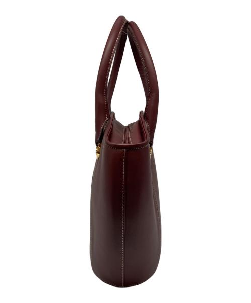 Cartier（カルティエ）Cartier (カルティエ) レザーハンドバッグ ボルドーの古着・服飾アイテム