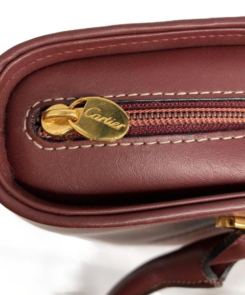 Cartier（カルティエ）Cartier (カルティエ) レザーハンドバッグ ボルドーの古着・服飾アイテム