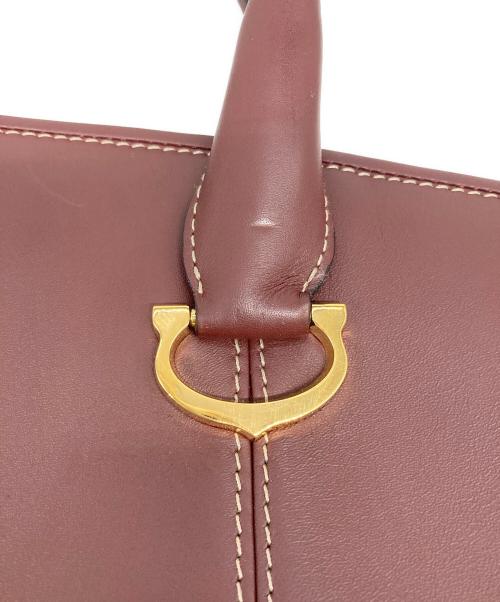 Cartier（カルティエ）Cartier (カルティエ) レザーハンドバッグ ボルドーの古着・服飾アイテム