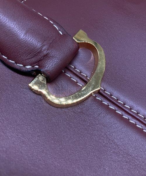 Cartier（カルティエ）Cartier (カルティエ) レザーハンドバッグ ボルドーの古着・服飾アイテム
