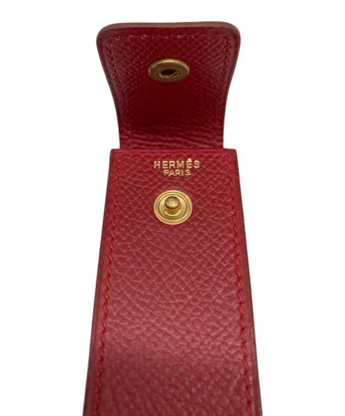 HERMES（エルメス）HERMES (エルメス) セリエボタン付きレザーケース レッドの古着・服飾アイテム