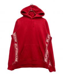 SUPREME（シュプリーム）の古着「Text Rib Hooded Sweatshirt」｜レッド