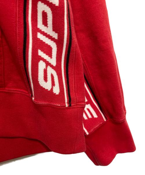 SUPREME（シュプリーム）Supreme (シュプリーム) Text Rib Hooded Sweatshirt レッド サイズ:Mediumの古着・服飾アイテム