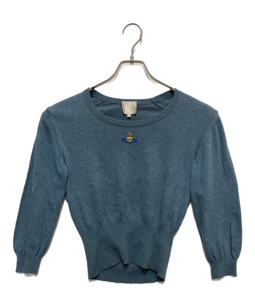 Vivienne Westwood  GOLD LABEL（Vivienne Westwood GOLD LABEL）Vivienne Westwood  GOLD LABEL (Vivienne Westwood GOLD LABEL) オーブ刺繍ニット ブルー サイズ:Mの古着・服飾アイテム