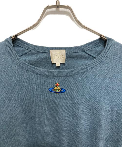 Vivienne Westwood  GOLD LABEL（Vivienne Westwood GOLD LABEL）Vivienne Westwood  GOLD LABEL (Vivienne Westwood GOLD LABEL) オーブ刺繍ニット ブルー サイズ:Mの古着・服飾アイテム