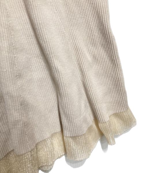 FRAY ID（フレイ アイディー）FRAY ID (フレイ アイディー) オフショルリボンリブニットワンピース ベージュ サイズ:ONESIZEの古着・服飾アイテム