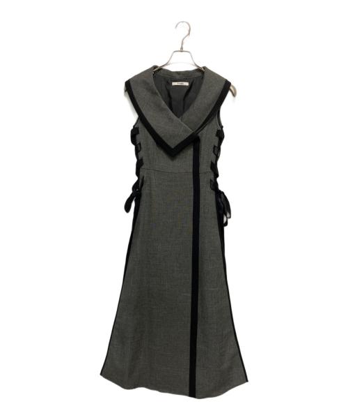 Snidel（スナイデル）Snidel (スナイデル) サイドプリーツツイードワンピース グレー サイズ:SIZE 0の古着・服飾アイテム