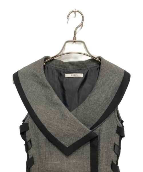 Snidel（スナイデル）Snidel (スナイデル) サイドプリーツツイードワンピース グレー サイズ:SIZE 0の古着・服飾アイテム