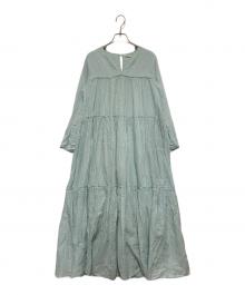 ne quittez pas（ヌキテパ）の古着「Cotton Voile Tiered Dress」｜ブルー