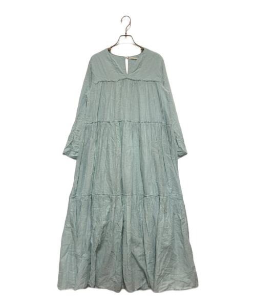 ne quittez pas（ヌキテパ）ne quittez pas (ヌキテパ) Cotton Voile Tiered Dress ブルー サイズ:Mの古着・服飾アイテム