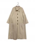 Sea Room lynnシールームリン）の古着「W FACE ウールCOLLARコート」｜ベージュ