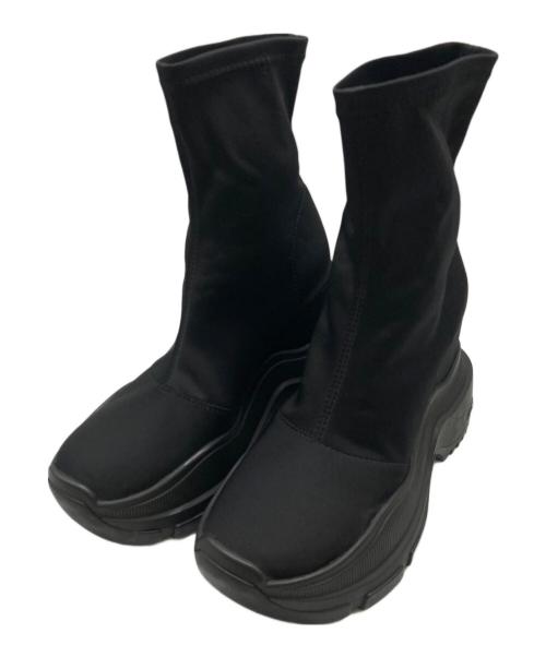 YELLO（イエロ）YELLO (イエロ) DOUBLE SNEAKER SHORT BOOTS ブラック サイズ:Mの古着・服飾アイテム