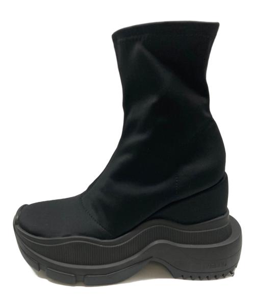 YELLO（イエロ）YELLO (イエロ) DOUBLE SNEAKER SHORT BOOTS ブラック サイズ:Mの古着・服飾アイテム
