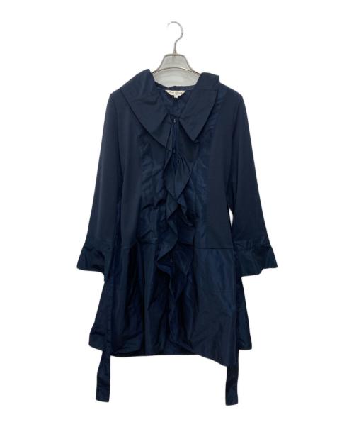 Super Beauty（スーパービューティ）Super Beauty (スーパービューティ) フリルナイロンコート ネイビー サイズ:42の古着・服飾アイテム