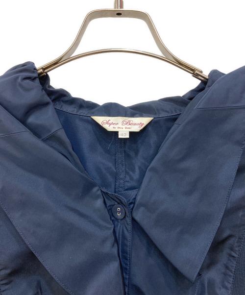 Super Beauty（スーパービューティ）Super Beauty (スーパービューティ) フリルナイロンコート ネイビー サイズ:42の古着・服飾アイテム