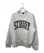 stussyステューシー）の古着「INTERNATIONALクルーネックスウェット」｜グレー
