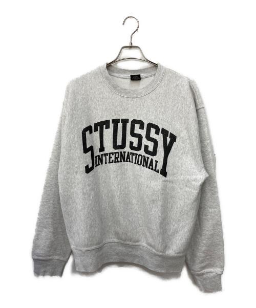 stussy（ステューシー）stussy (ステューシー) INTERNATIONALクルーネックスウェット グレー サイズ:Lの古着・服飾アイテム