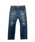 LEVI'S×stussyリーバイス×ステューシー）の古着「リペア加工501デニムパンツ」｜インディゴ