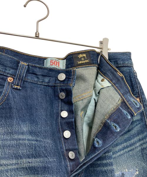 LEVI'S（リーバイス）LEVI'S (リーバイス) stussy (ステューシー) リペア加工501デニムパンツ インディゴ サイズ:W36　L32の古着・服飾アイテム