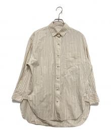 23区（ニジュウサンク）の古着「CANCLINI ポケット付き パールボタン シャツブラウス」｜ベージュ