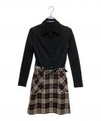 Burberry's BLUE LABELバーバリーズ ブルーレーベル）の古着「ノバチェックワンピース」｜ブラック