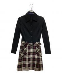 Burberry's BLUE LABEL（バーバリーズ ブルーレーベル）の古着「ノバチェックワンピース」｜ブラック