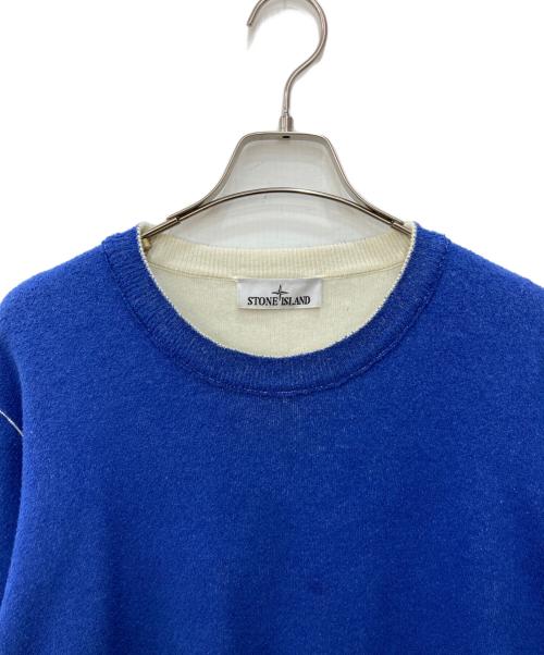 STONE ISLAND（ストーンアイランド）STONE ISLAND (ストーンアイランド) Double Face Loose Fit Crewneck　ダブル フェイス ルース フィット クルーネック ブルー サイズ:Ⅼの古着・服飾アイテム