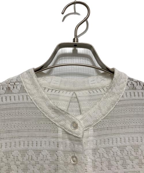 Spick and Span（スピック＆スパン）Spick and Span (スピック＆スパン) スタンドカラーレースシャツ ホワイト サイズ:不明の古着・服飾アイテム