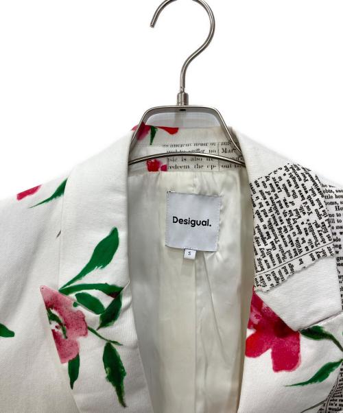 Desigual（デシグアル）Desigual (デシグアル) テキスト&花柄 ストレートブレザー ネイビー サイズ:Sの古着・服飾アイテム