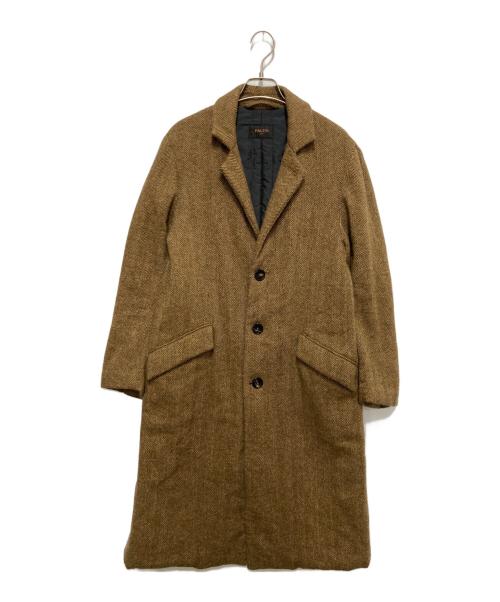 PALTO（パルト）PALTO (パルト) ヘリンボーンチェスターコート ブラウン サイズ:SIZE 42の古着・服飾アイテム