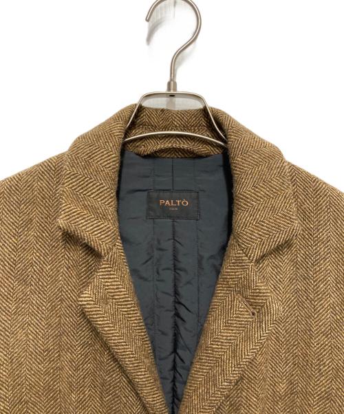 PALTO（パルト）PALTO (パルト) ヘリンボーンチェスターコート ブラウン サイズ:SIZE 42の古着・服飾アイテム