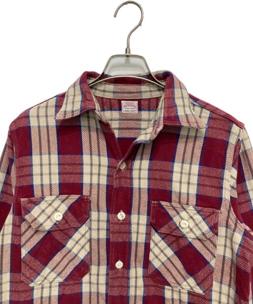 WAREHOUSE（ウエアハウス）WAREHOUSE (ウエアハウス) ヘビーネルシャツ レッド サイズ:SIZE 161/2の古着・服飾アイテム