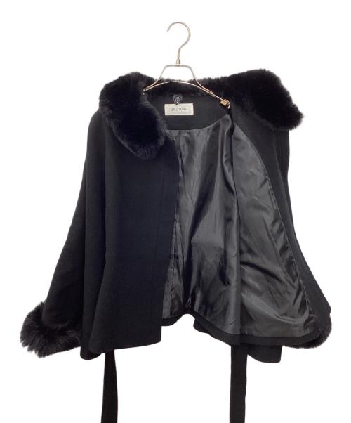 MISCH MASCH（ミッシュマッシュ）MISCH MASCH (ミッシュマッシュ) ポンチョコート ブラック サイズ:FREEの古着・服飾アイテム