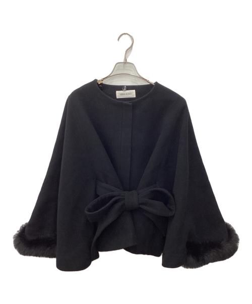 MISCH MASCH（ミッシュマッシュ）MISCH MASCH (ミッシュマッシュ) ポンチョコート ブラック サイズ:FREEの古着・服飾アイテム