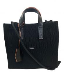 hALON（アーロン）の古着「ヘリンボーン ニット ミニトートバッグ」｜ブラック