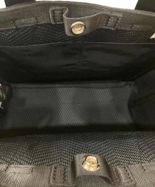 hALON（アーロン）hALON (アーロン) ヘリンボーン ニット ミニトートバッグ ブラックの古着・服飾アイテム