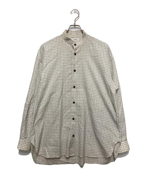 THE RERACS（ザ リラクス）THE RERACS (ザ リラクス) チェックバンドカラーシャツ アイボリー サイズ:SIZE 46の古着・服飾アイテム