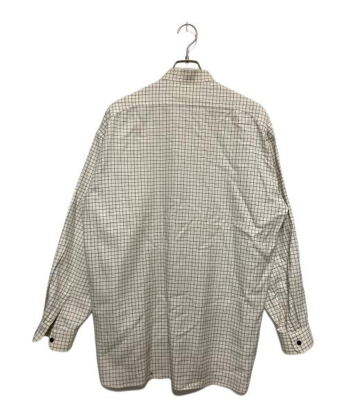 THE RERACS（ザ リラクス）THE RERACS (ザ リラクス) チェックバンドカラーシャツ アイボリー サイズ:SIZE 46の古着・服飾アイテム